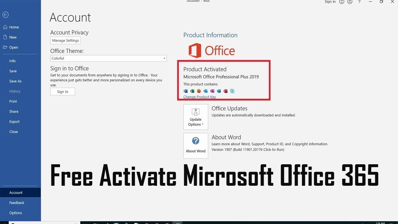 activate office 365 product key free