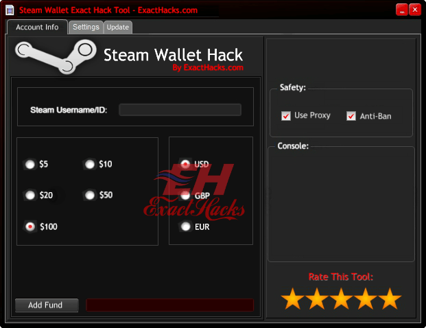 Steam wallet tool v3.1.2